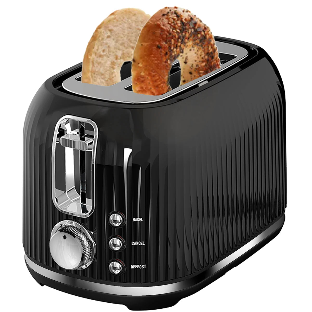 2 Slice Toaster with Extra Wide Slots Removable Crumb Tray Six Browning Options Auto Shut Off Frozen Function Cream