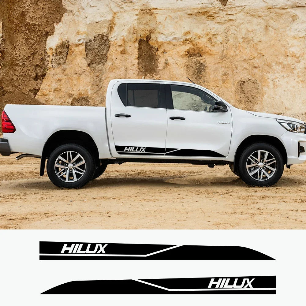 2Pcs Car Door Side Sticker Auto Vinyl Film DIY Decal Sport Styling Accessories For Toyota Hilux Revo Vigo
