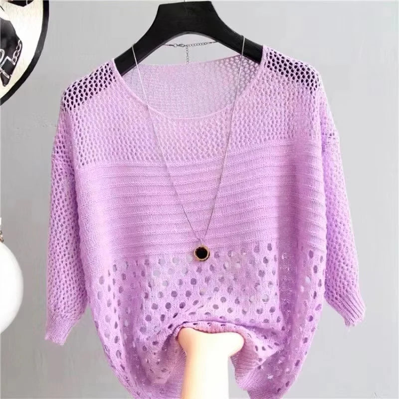 SURWENYUECN Fashion Ice Silk Women Knitted Vest Top