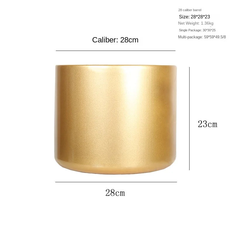Creative Cylindrical Metal Flower Pot For Home Decoration