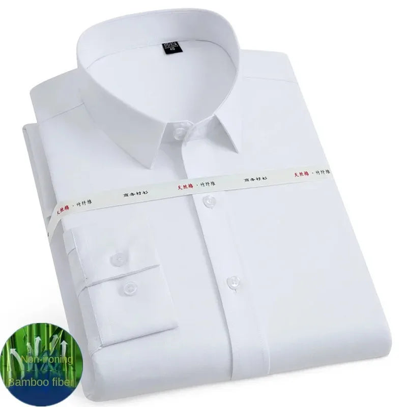 Men's Bamboo Fiber Long Sleeve Business Shirt for Any Occasion