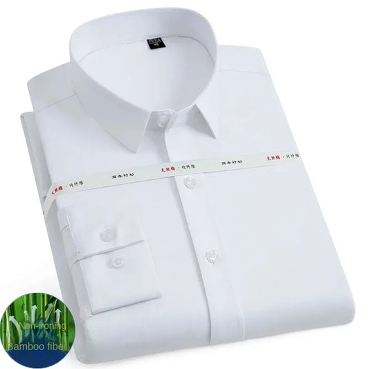Men's Bamboo Fiber Long Sleeve Business Shirt for Any Occasion