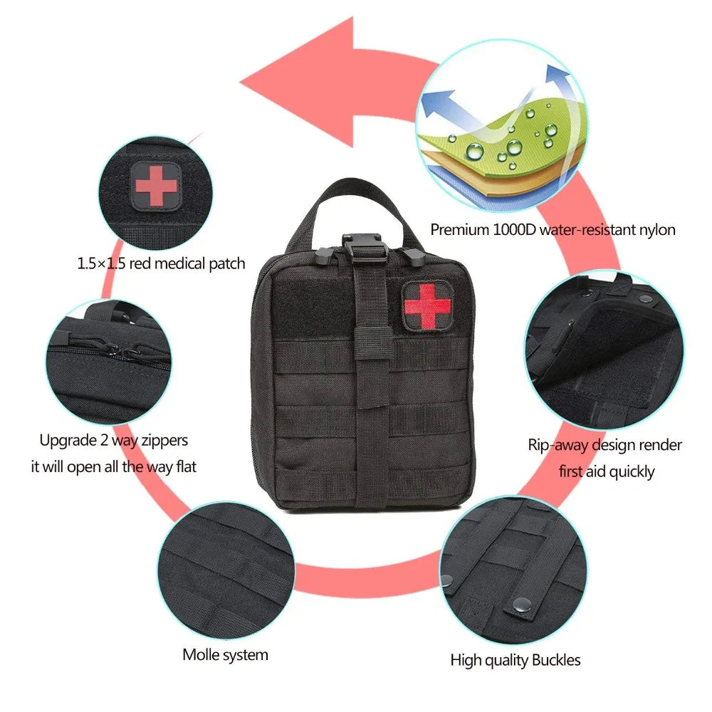 Outdoor Waterproof First Aid Kit Bag for Travel and Camping