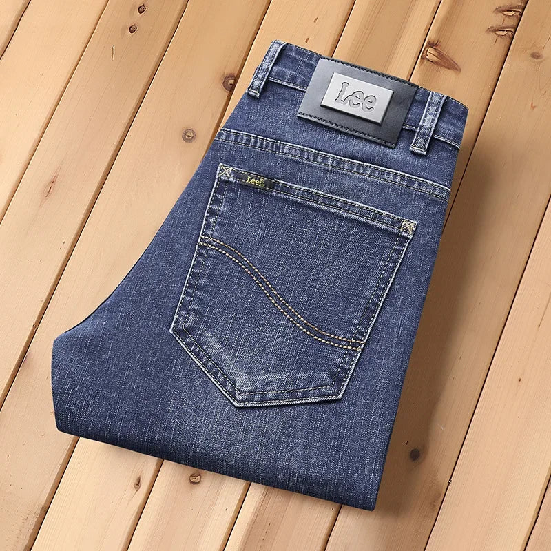 Lee Dex Men's Loose-Fit Straight-Leg Casual Jeans for All Seasons
