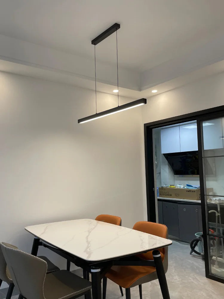 Modern Dining Room Chandelier LED Linear Pendant Light for Dining Table Kitchen Bar