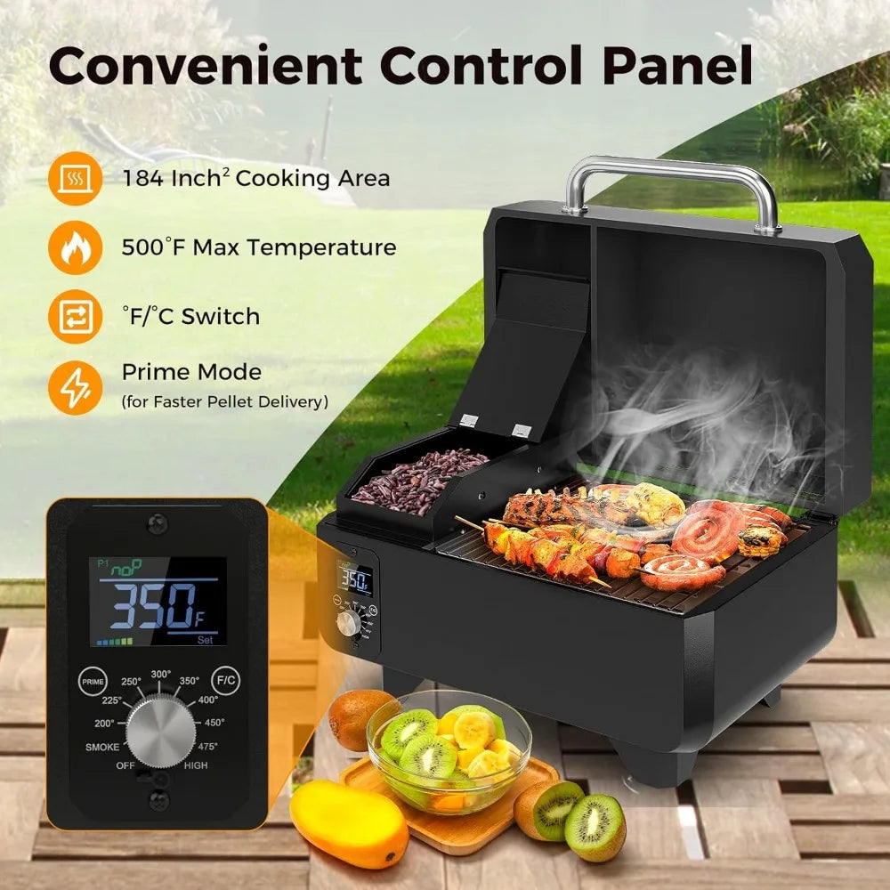 Portable Wood Pellet Grill and Smoker with Temperature Control