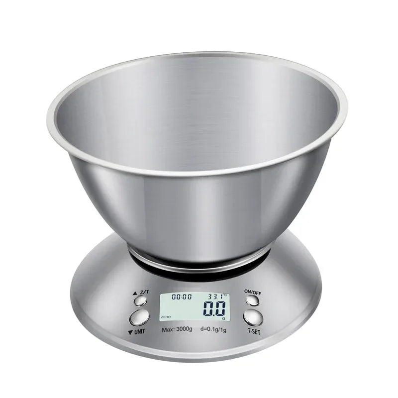 Stainless Steel Digital Kitchen Scale with LCD Display