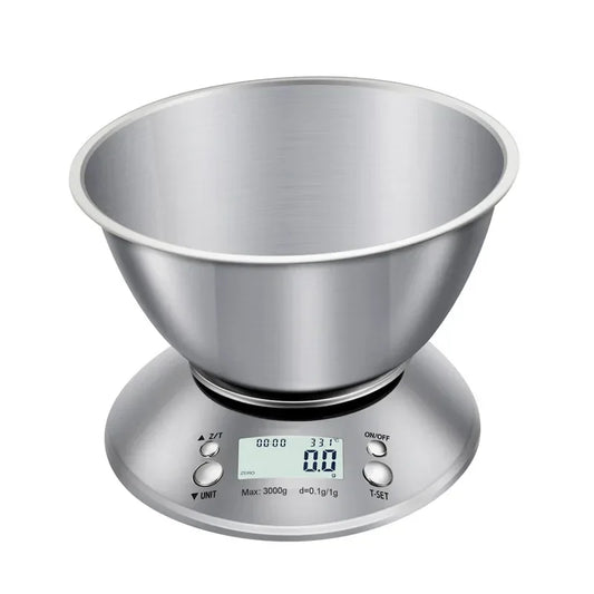 Stainless Steel Digital Kitchen Scale with LCD Display