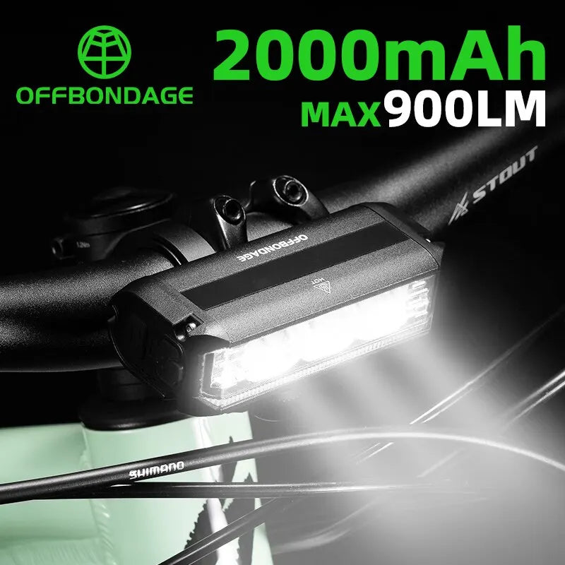 OFFBONDAGE Front Bicycle Light USB Rechargeable IPX5 Waterproof