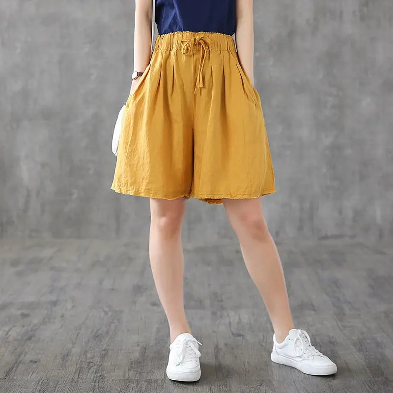 RankSweet Women Cotton Bermuda Knee Length Loose Shorts