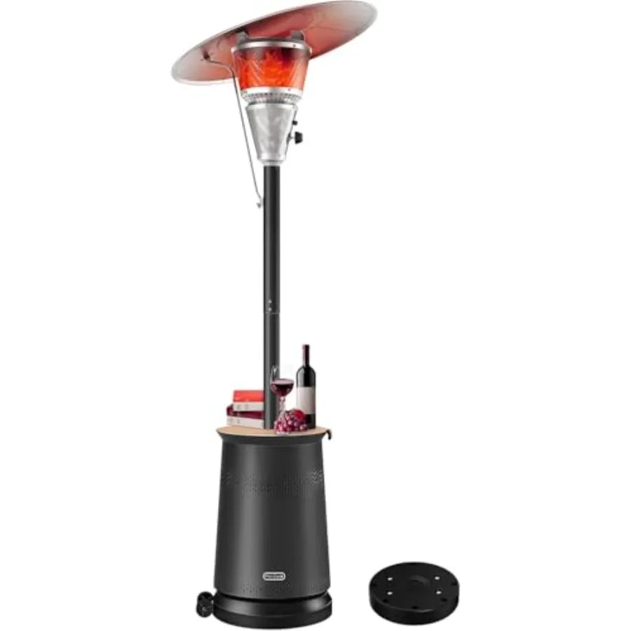 50000 BTU Portable Propane Patio Heater Adjustable Heat Top Wheels