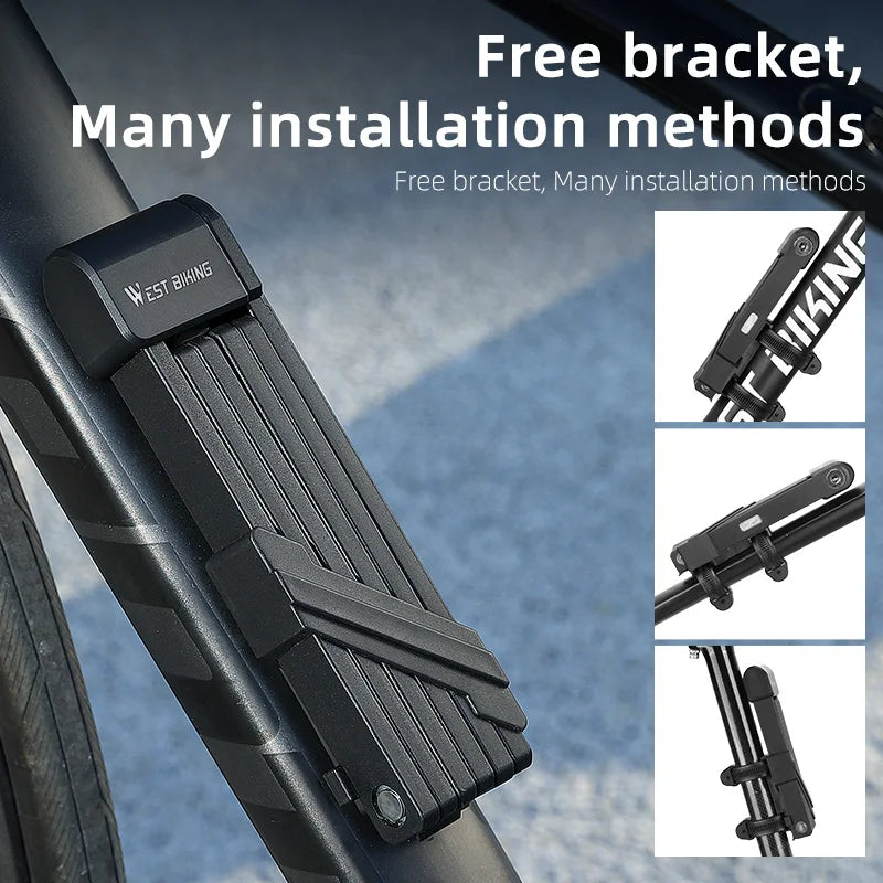 West Biking High Security Portable Bicycle Folding Lock