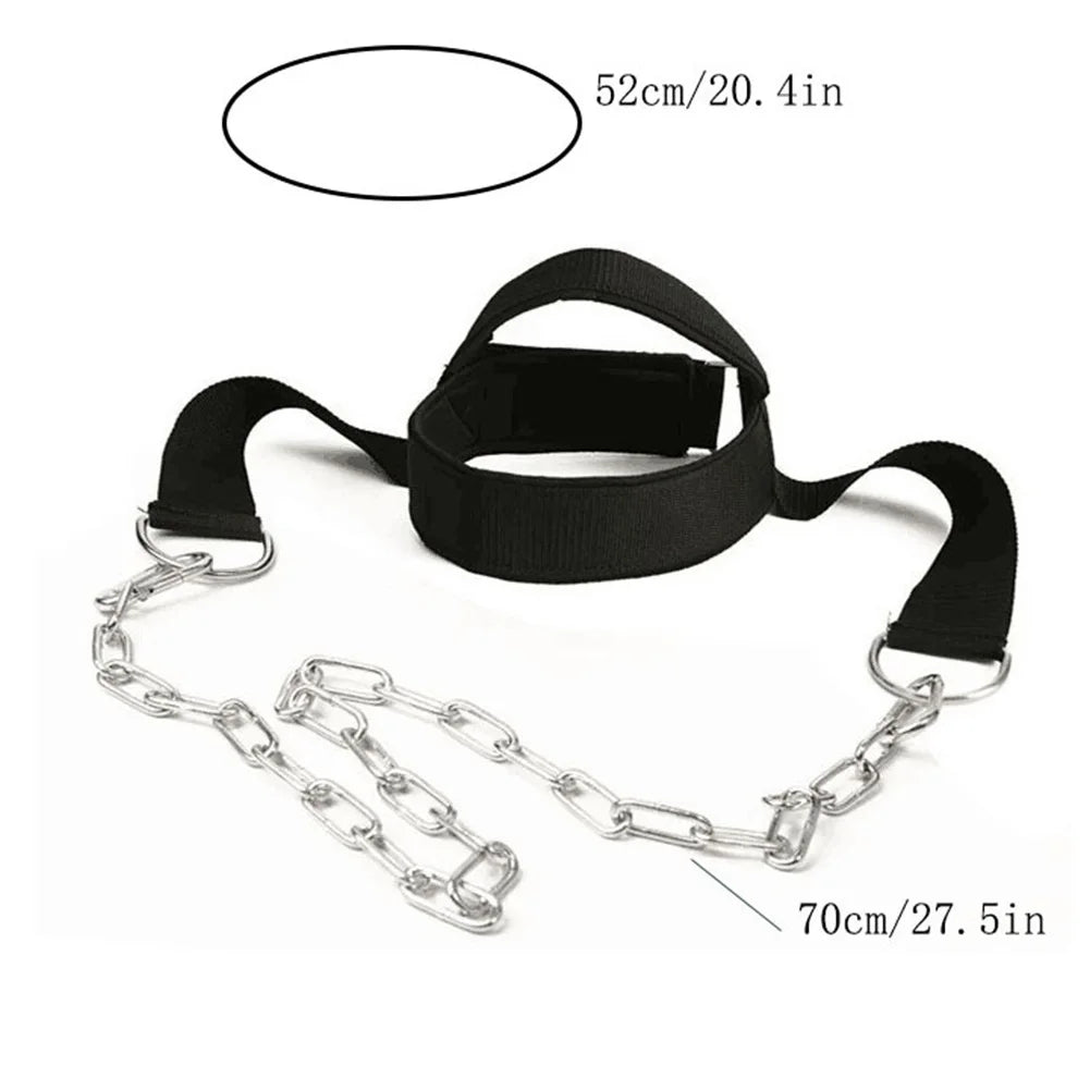 Alloet Head Neck Training Harness with Chain for Home Gym