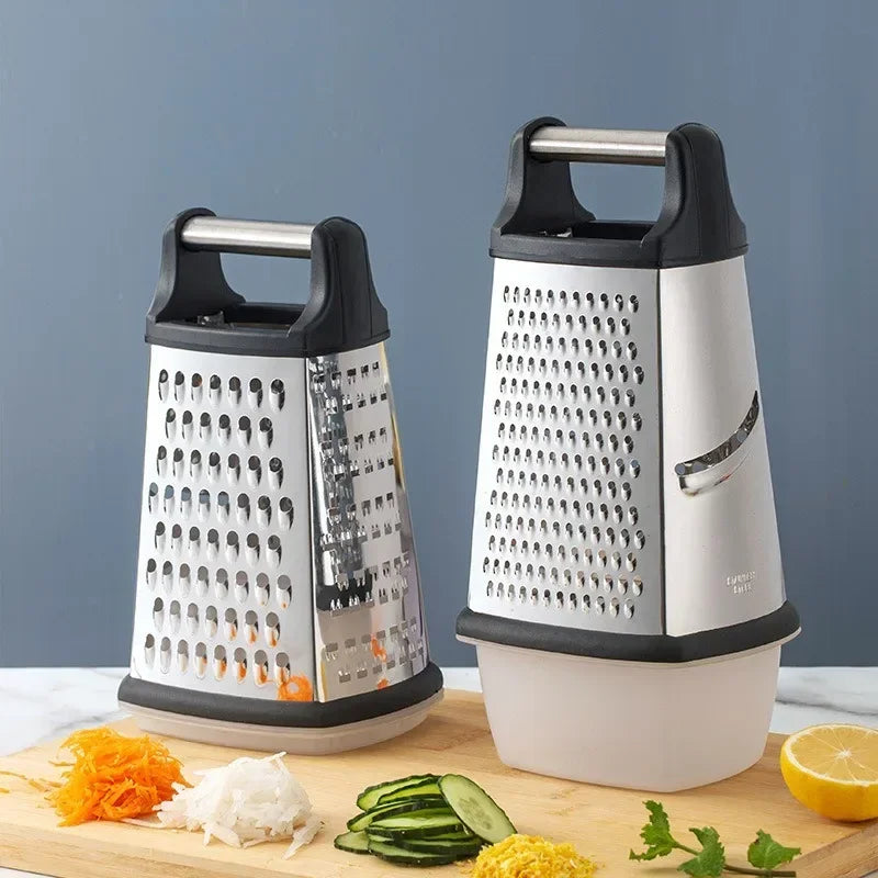 Stainless Steel Four-Side Grater With Vegetable Slicer