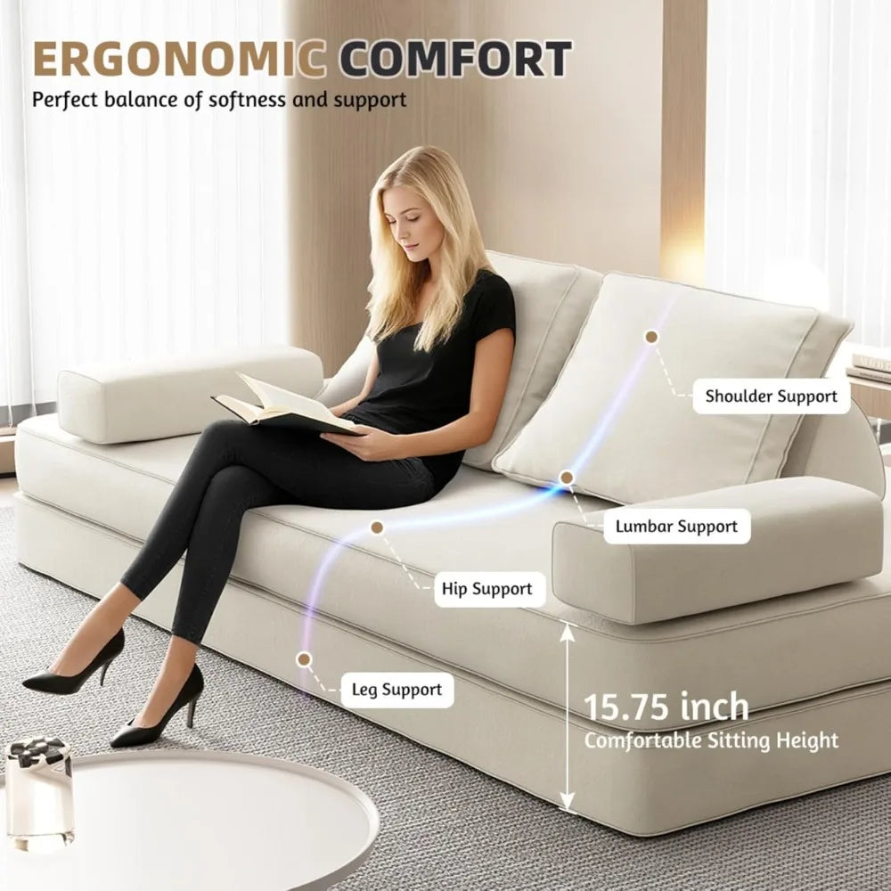 HUANZHUANG 3 In 1 Convertible Sofa Bed For Living Room
