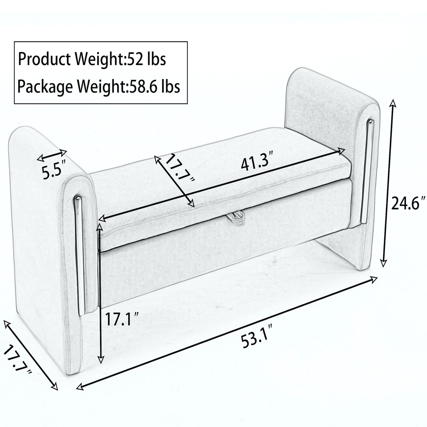 Modern Velvet Storage Ottoman Bench for Stylish Home Decor