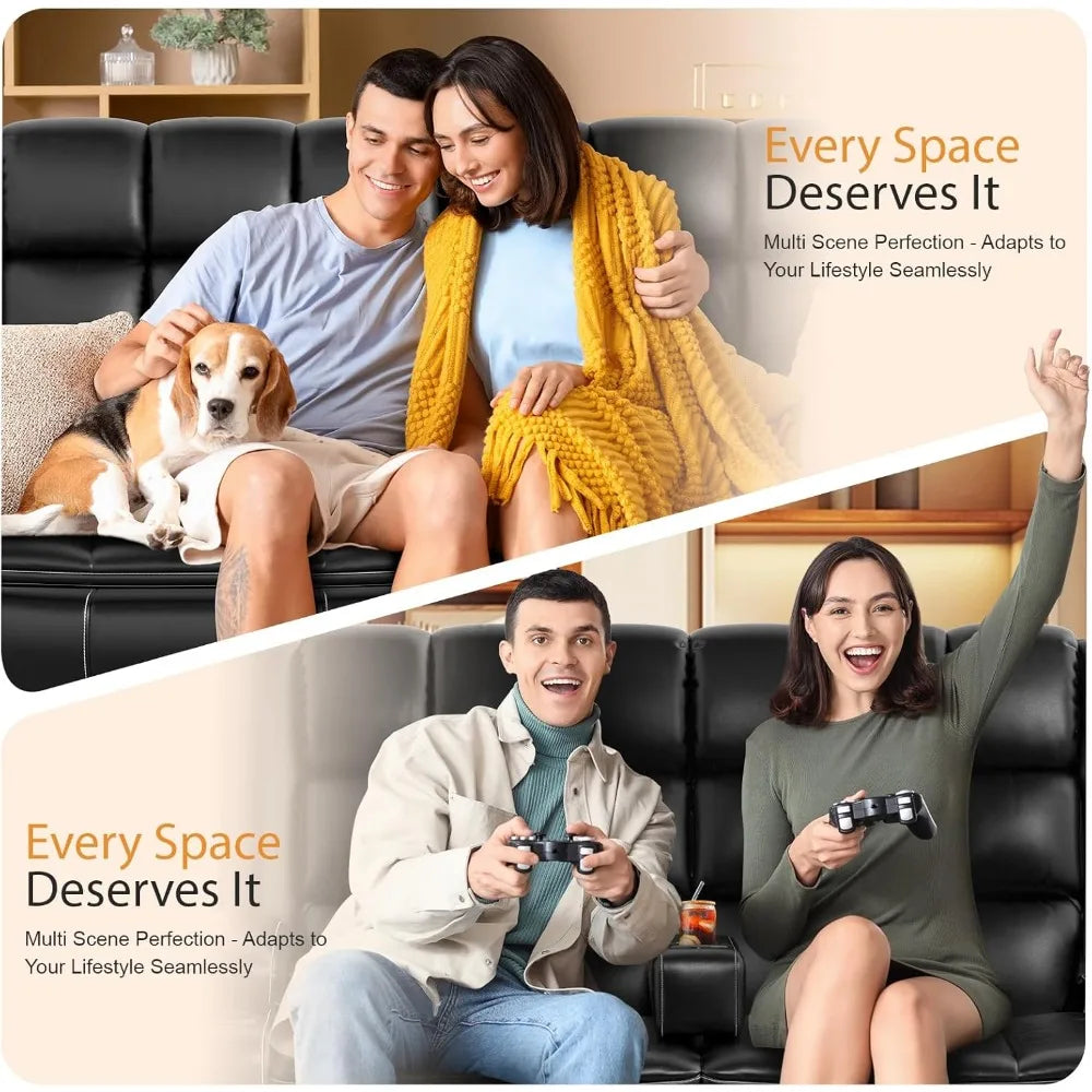 Luxurious HeavyDuty Loveseat Recliner Sofa With Interchangeable Console USB Ports