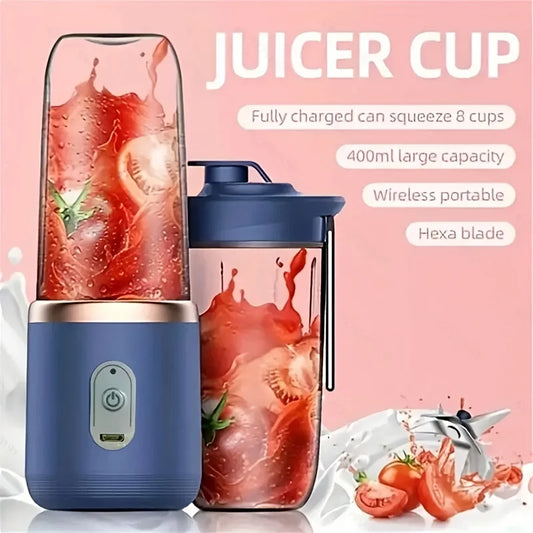 Portable Electric Fruit Juicer Blender for Smoothies and Milkshakes