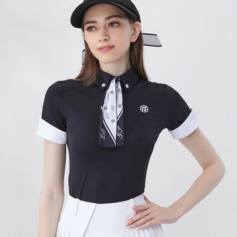 WH Light Snow Women Golf Sport TShirt Pleated Skirt