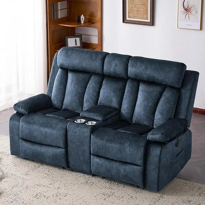 HUANZHUANG Power Reclining Loveseat With Massage And Heat