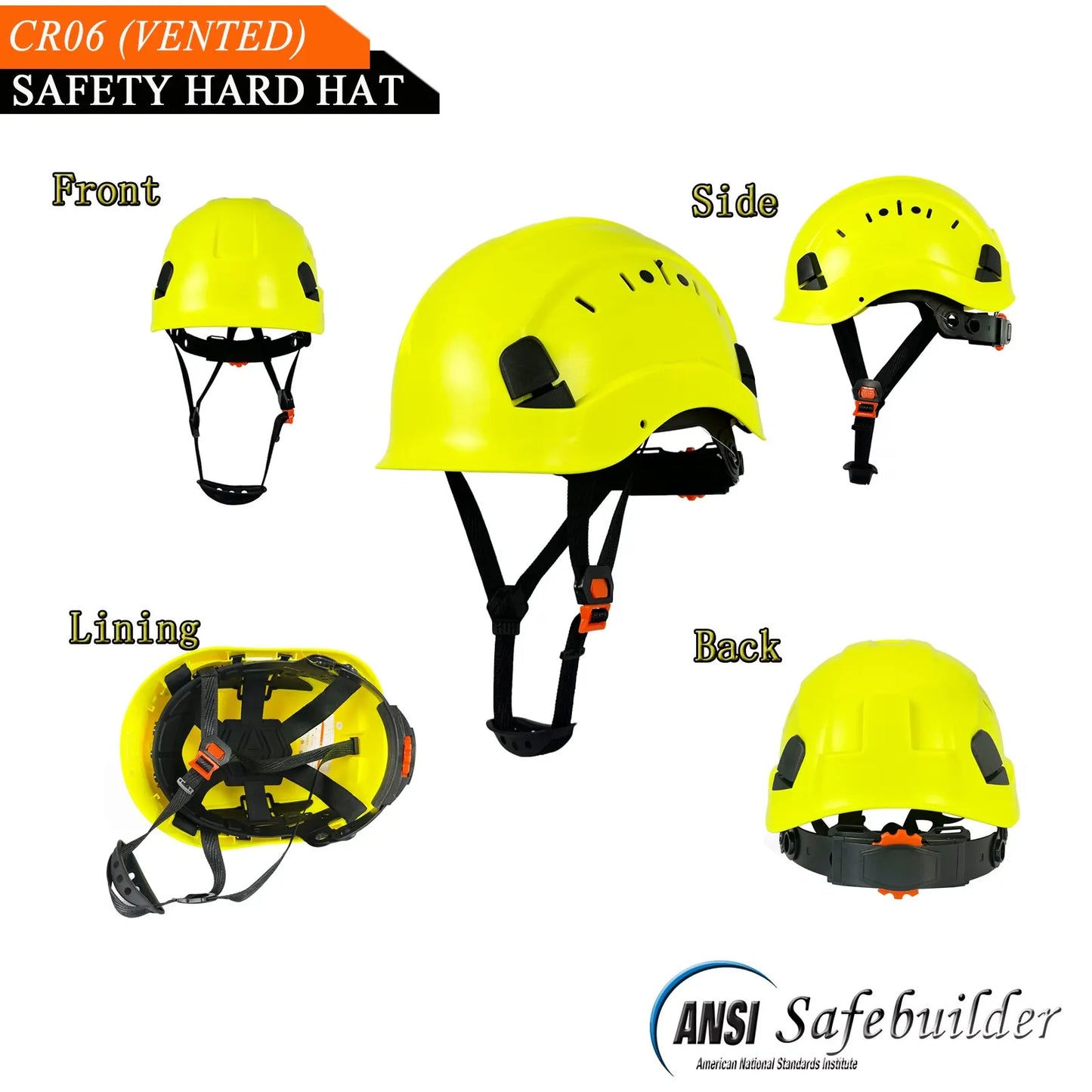 CE Work Safety Hard Hat for Engineers Slotted Ventilated Construction Safety Helmet for Men and Women Adjustable Ratchet