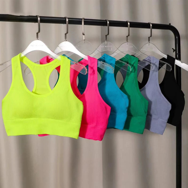 FujianChoice Women Push Up Sports Bra Breathable Support