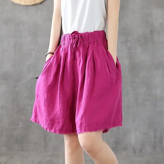 RankSweet Women Cotton Bermuda Knee Length Loose Shorts