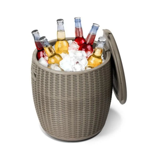Portable Ice Cooler Side Table with Built-In Handle