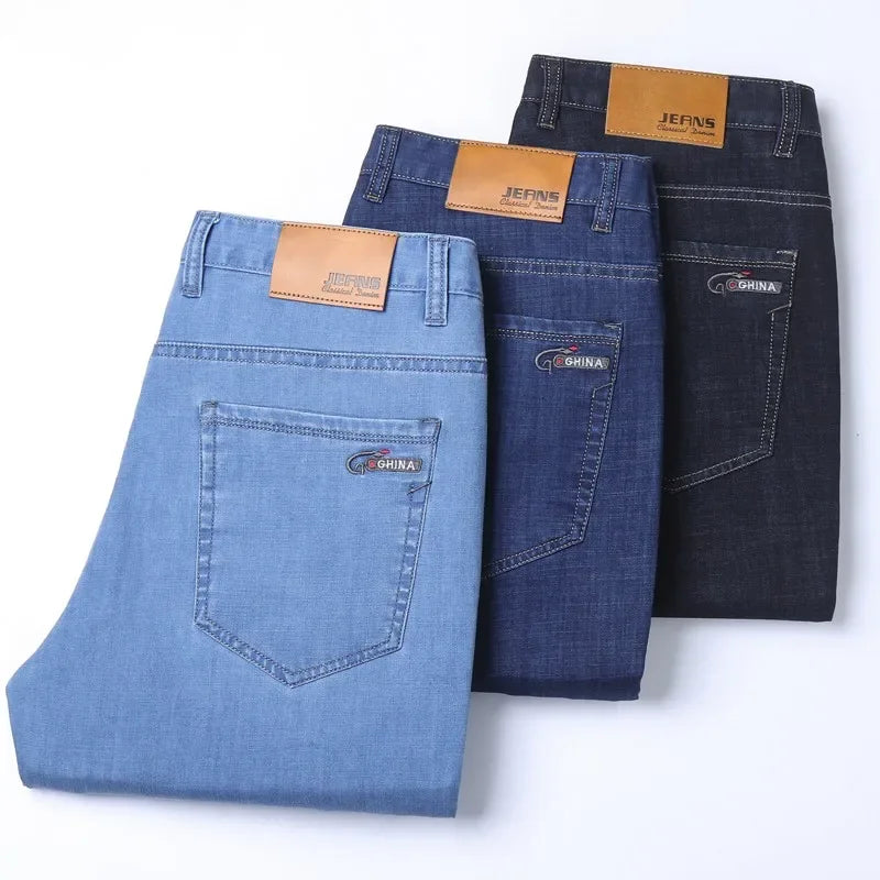 KUBROC New Ice Silk Denim Jeans for Men