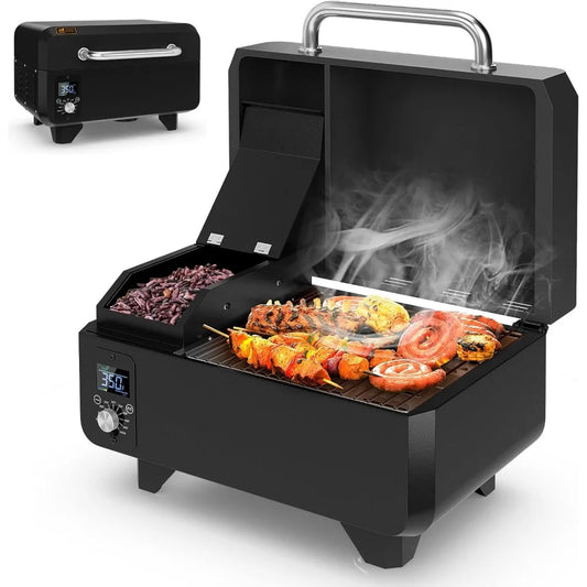 Portable Wood Pellet Grill and Smoker with Temperature Control