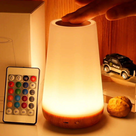 Color Changing Remote Control Night Light for Bedside Use with 13 Colors and 5 Brightness Levels