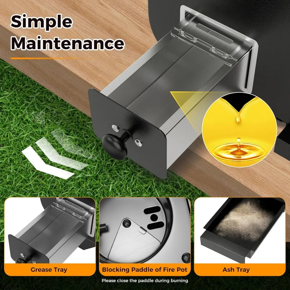 Portable Wood Pellet Grill and Smoker with Temperature Control
