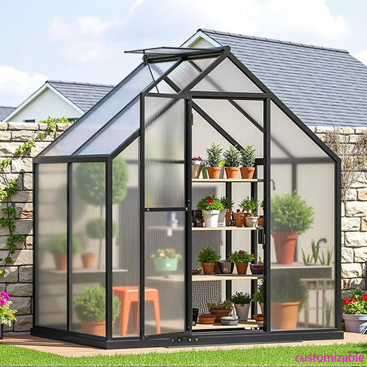 XMSJ Aluminum Walk In Outdoor Greenhouse Kit For Garden