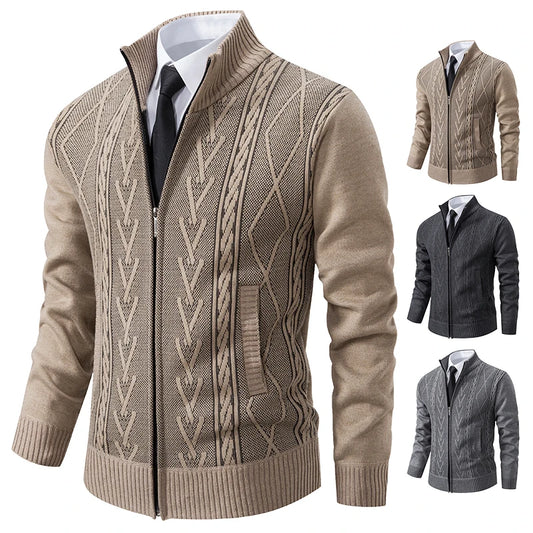 GQXAONC Cashmere Padded Knit Cardigan For Men Fall Winter