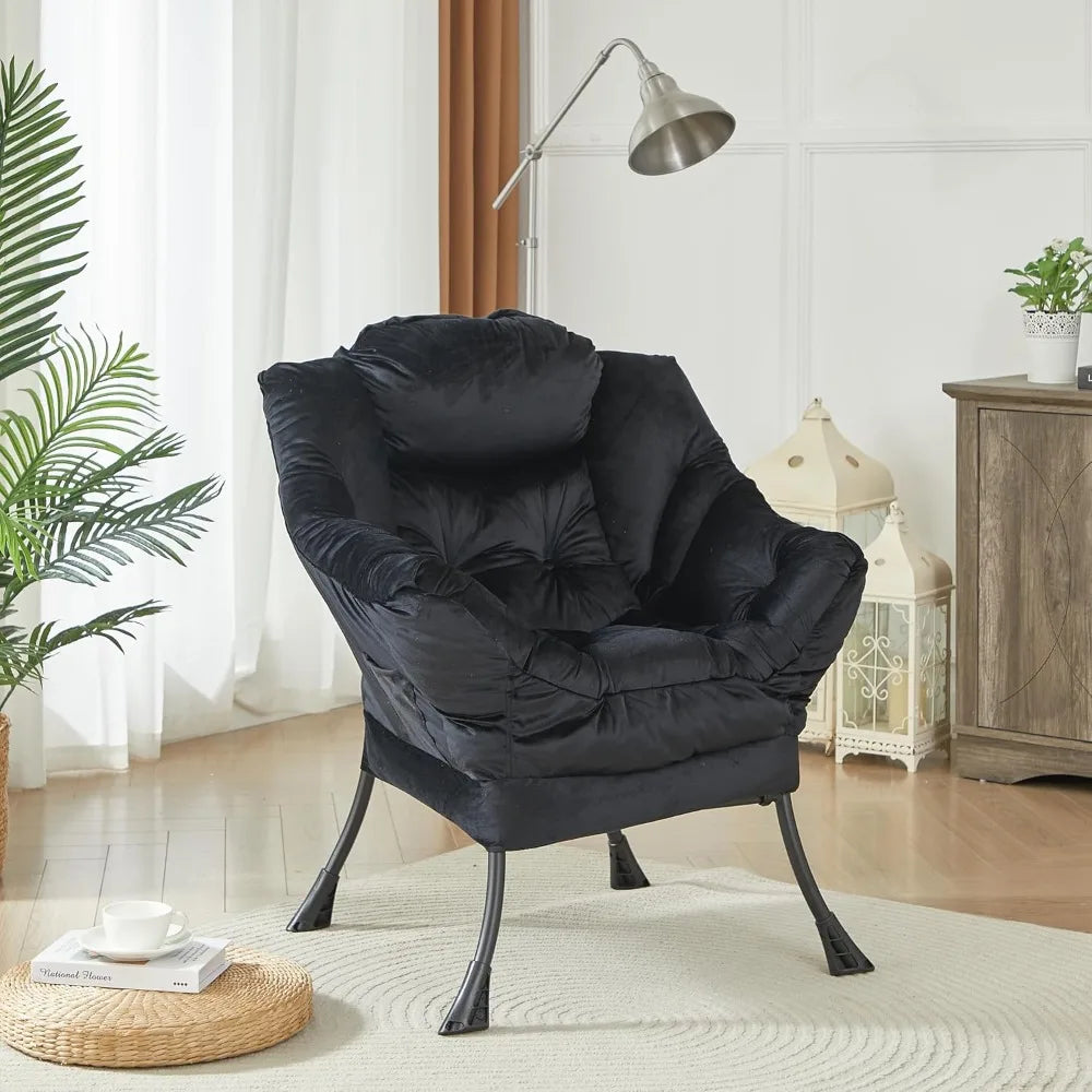 Cozy Fabric Lazy Chair Lounge Armchair for Living Room