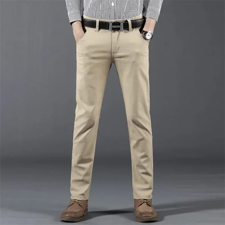 Men's Cotton Elastic Slim Jeans by NoEnName