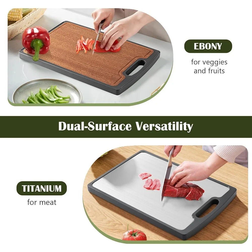Titanium Double Sided Cutting Board With Juice Groove