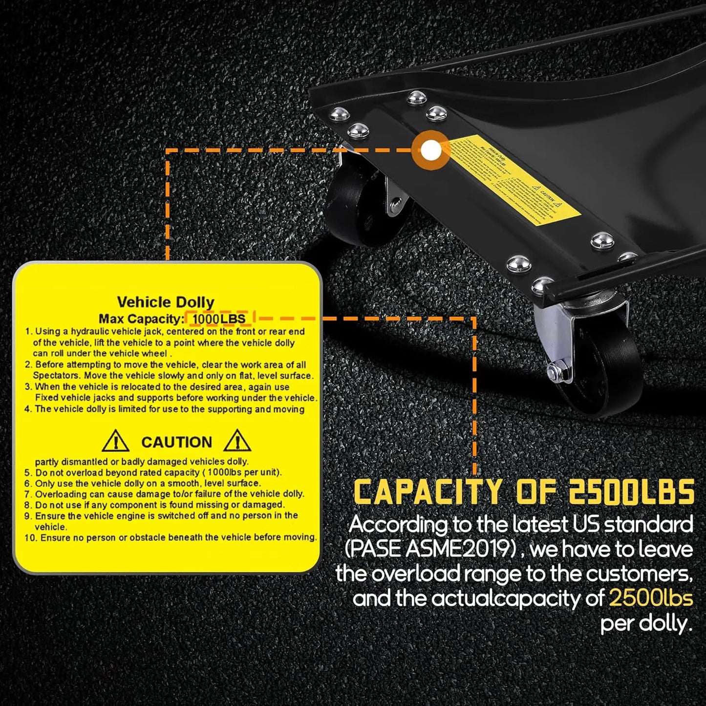 Studyset 10000 Lb Car Dolly Set Heavy Duty Wheel Pack