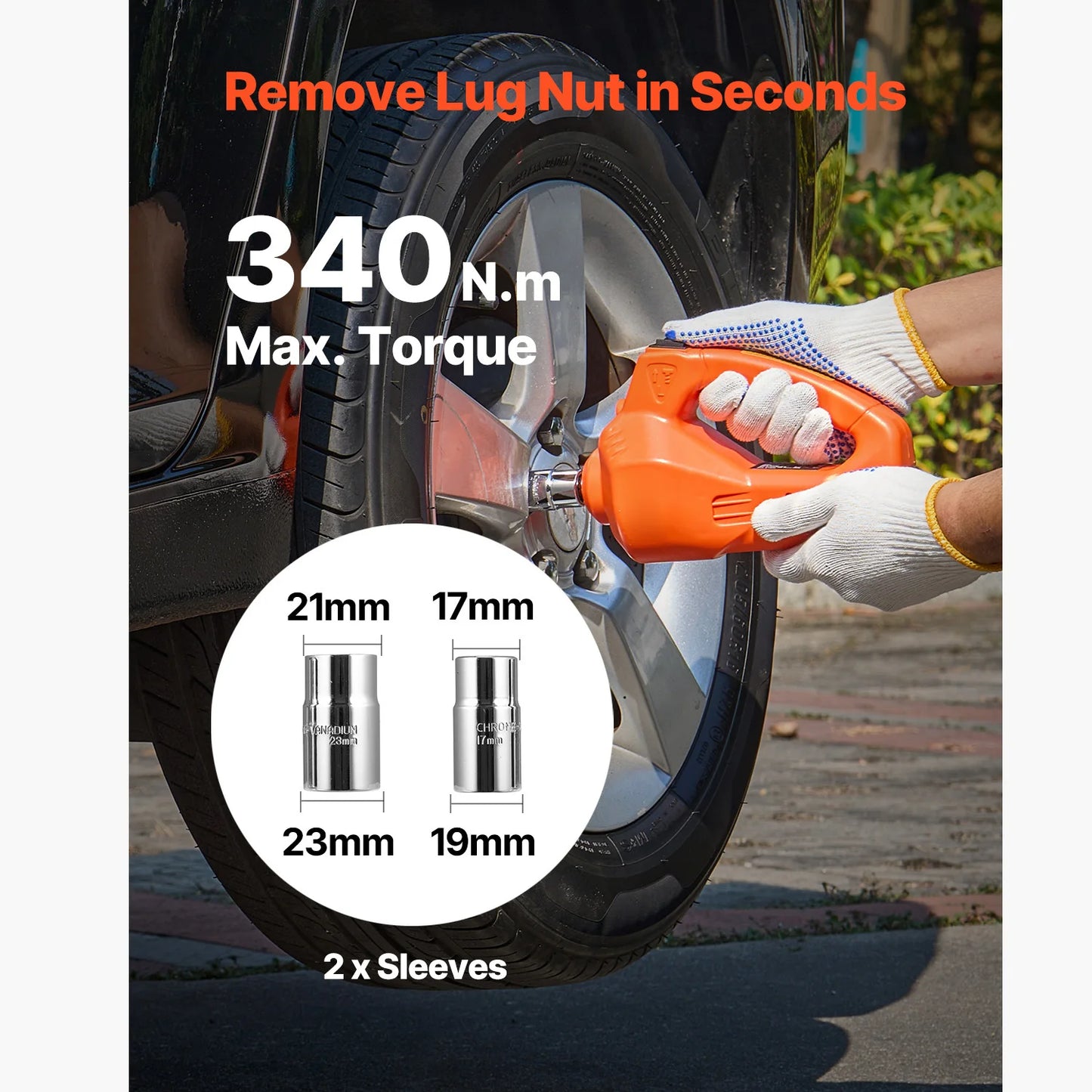 SucceBuy Electric Car Jack 5T Built In Inflator Led Light