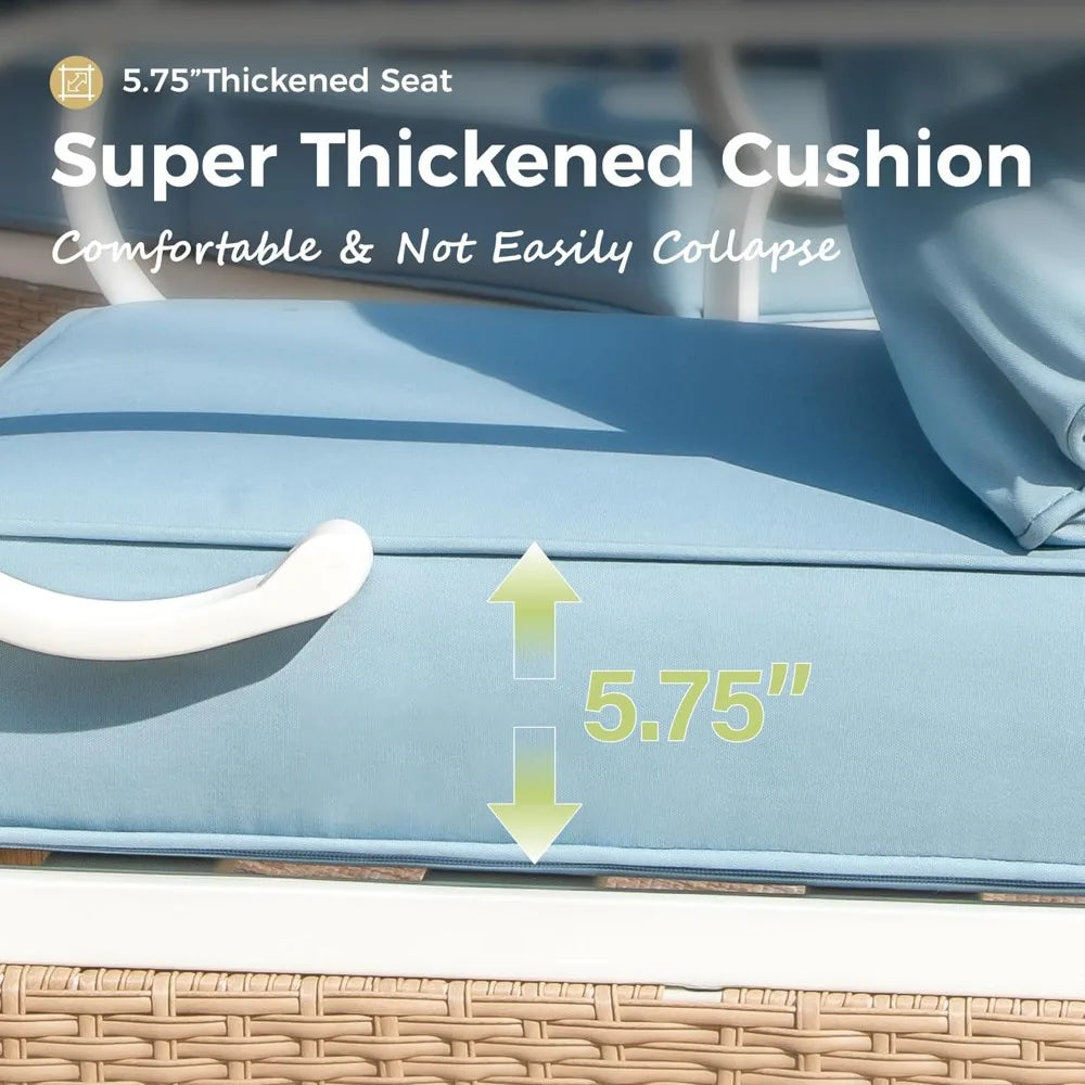 Zhuxiang 5 Seat Outdoor Patio Furniture Set With Cushioned Chairs Sofa And Marbling Coffee Table