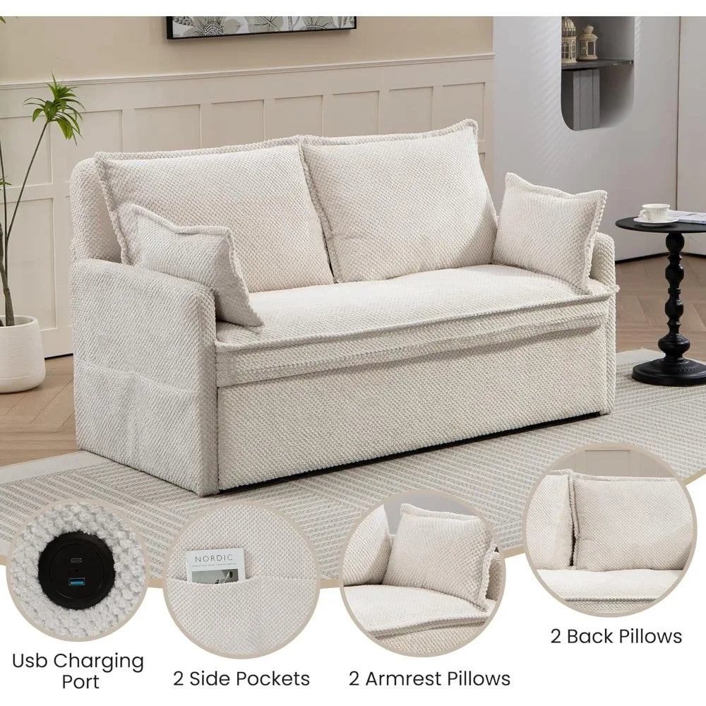 GUANGBAI 2 In 1 Queen Sleeper Sofa Bed Convertible Couch
