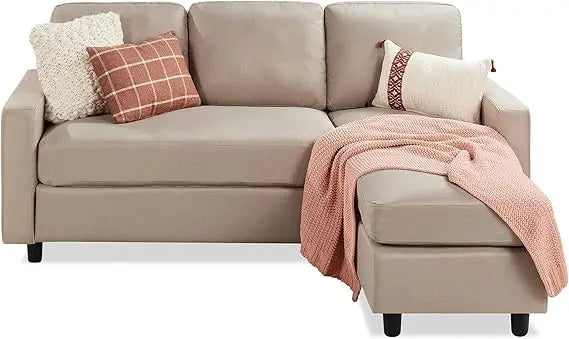 Modern Upholstered L-Shape Sectional Sofa with Chaise Lounge