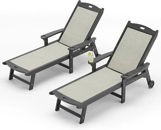 Chaise Lounge Chair HDPS HDPE With Adjustable Backrest