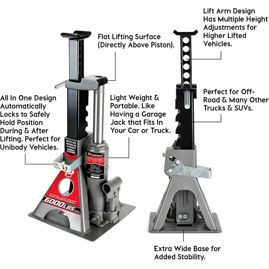 Bottle Jack And Jack Stands All-In-One Car Lift 6000 Pound
