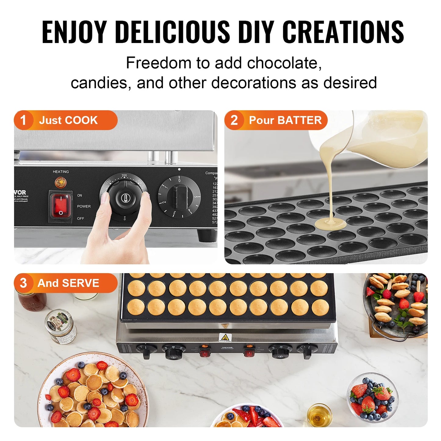 SucceBuy Mini Dutch Pancake Maker Dorayaki Waffle Machine