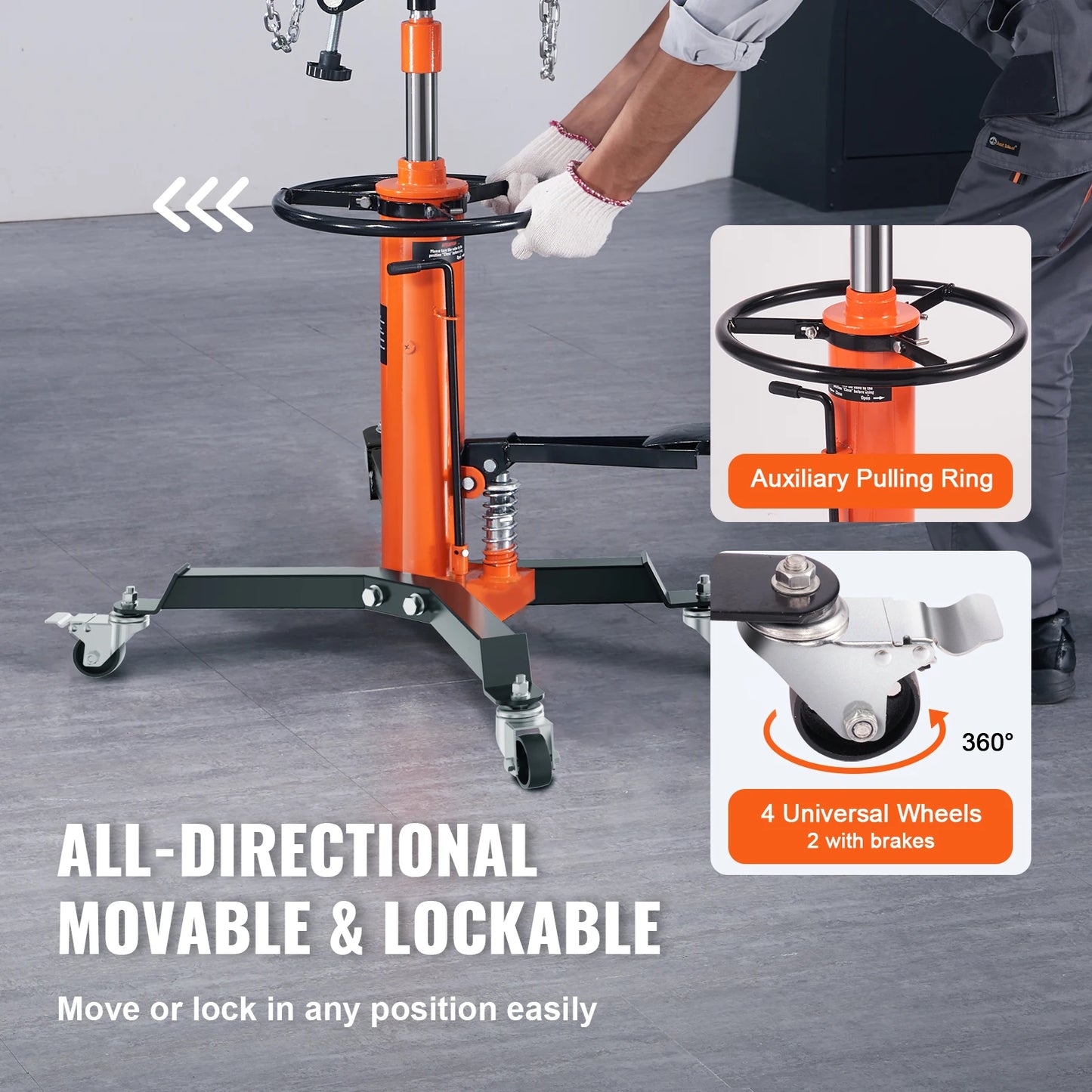 Transmission Jack 1322 LBS Hydraulic Telescoping Floor Jack