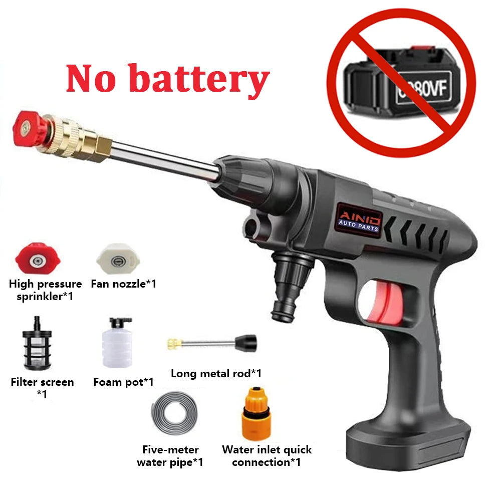 Wireless High Pressure Car Wash Water Gun for Efficient Cleaning
