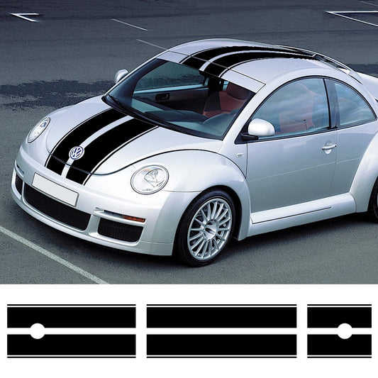 Car Styling Hood Bonnet Roof Rear Trunk Stripes Kit For Volkswagen Beetle A5 2011 To 2018 Vinyl Decals Stickers Tuning Accessories