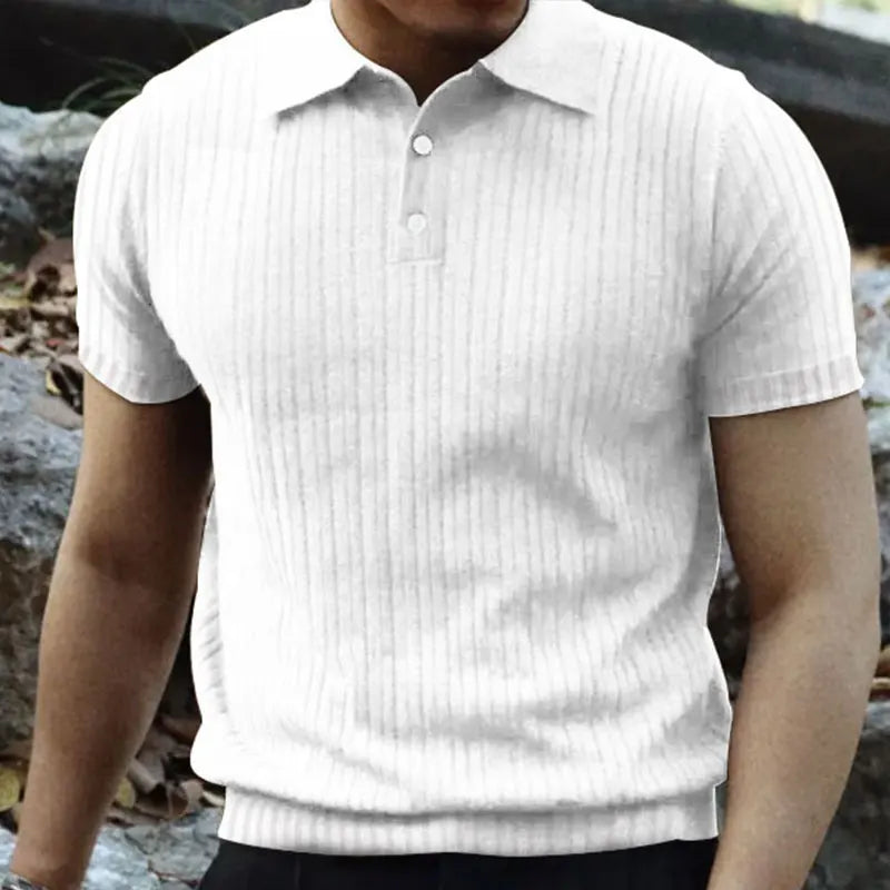 Men's Casual Knit Polo Shirt for Summer Style