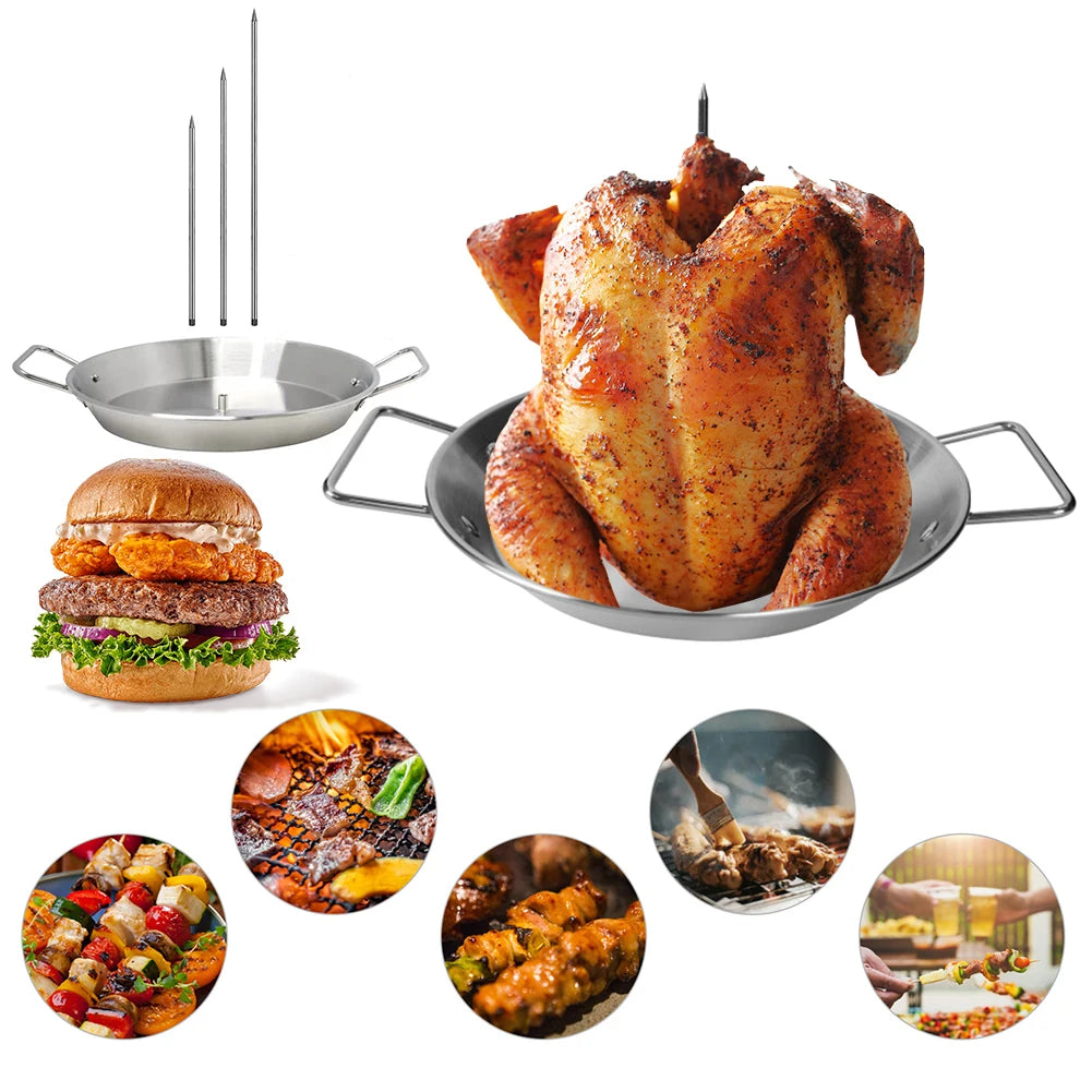 Stainless Steel Chicken Roaster Rack for Perfectly Grilled Kebabs